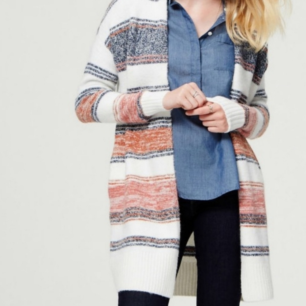 NWT LOFT Striped Coatigan